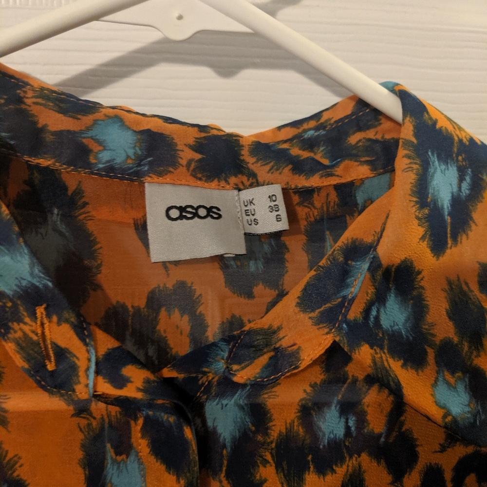 ASOS leopard button up blouse - Picture 2 of 2